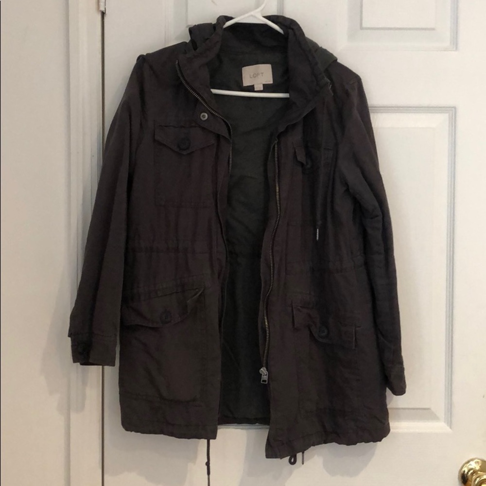 Ann Taylor Loft, petite zip up hooded parka